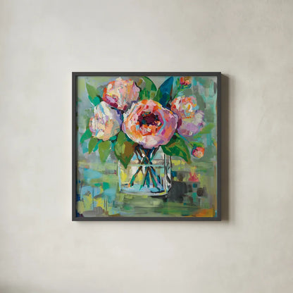 First of the Season by Jeanette Vertentes. Shown in a sleek black glass frame for a contemporary gallery look. Available as an archival giclee rolled canvas, fine art paper, or poster print. SKU 53184a.