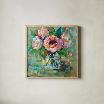 First of the Season by Jeanette Vertentes. Shown in a natural wood glass frame for a timeless modern aesthetic. Available as an archival giclee rolled canvas, fine art paper, or poster print. SKU 53184a.