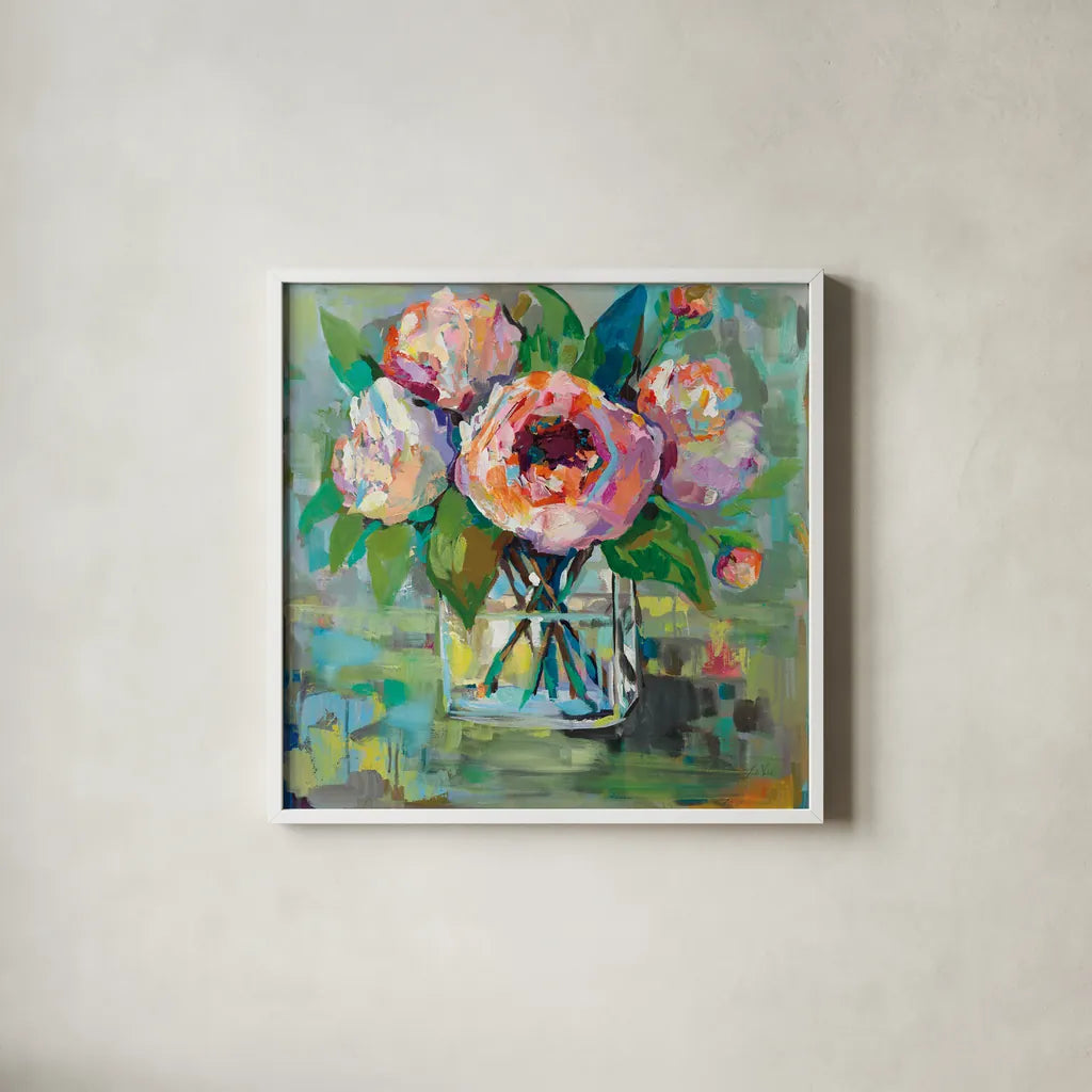 First of the Season by Jeanette Vertentes. Shown in a crisp white glass frame for a clean and minimalist style. Available as an archival giclee rolled canvas, fine art paper, or poster print. SKU 53184a.