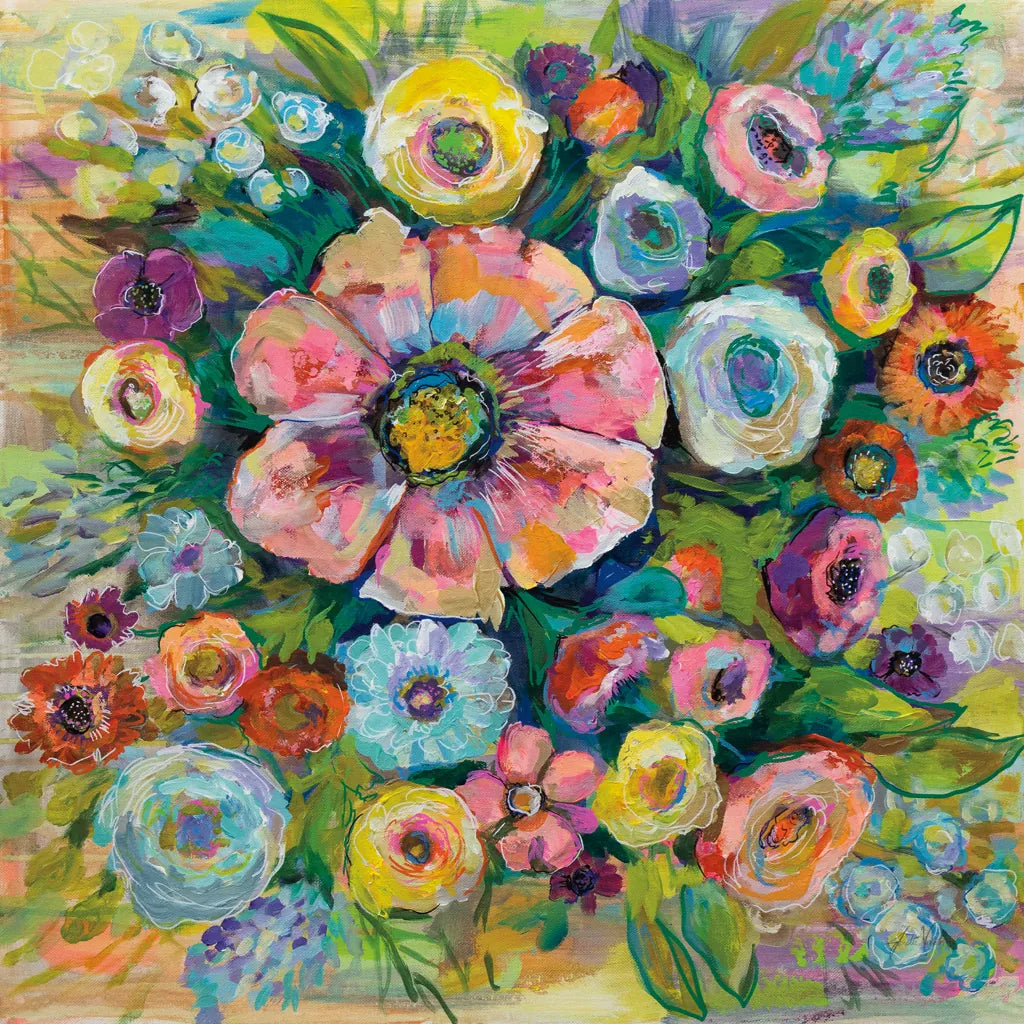 Floral Fireworks by Jeanette Vertentes. SKU 53914a. Archival Giclee Fine art print for wall decor.