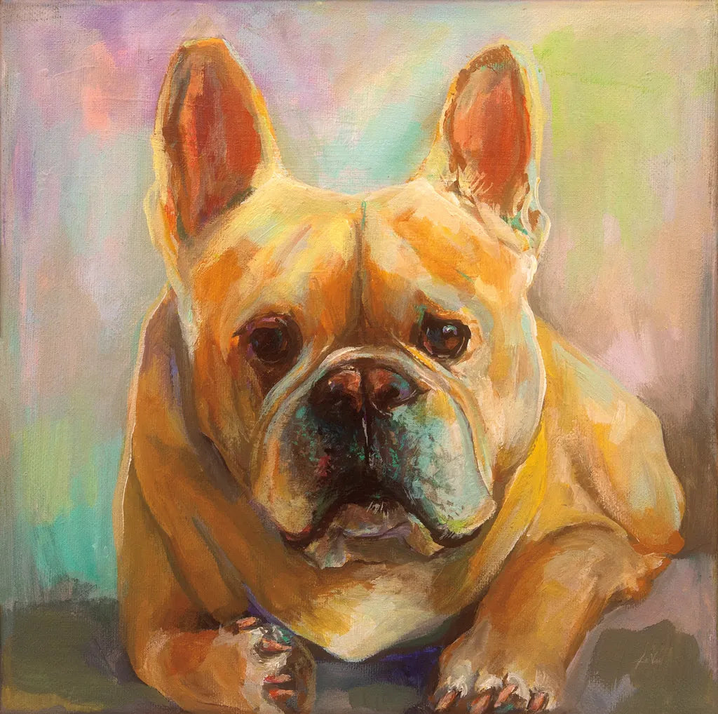 Frenchie by Jeanette Vertentes. SKU 49341a. Archival Giclee Fine art print for wall decor.