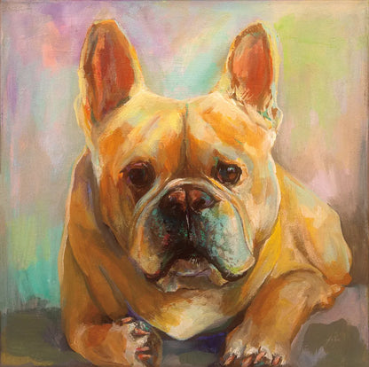 Frenchie by Jeanette Vertentes. SKU 49341a. Archival Giclee Fine art print for wall decor.