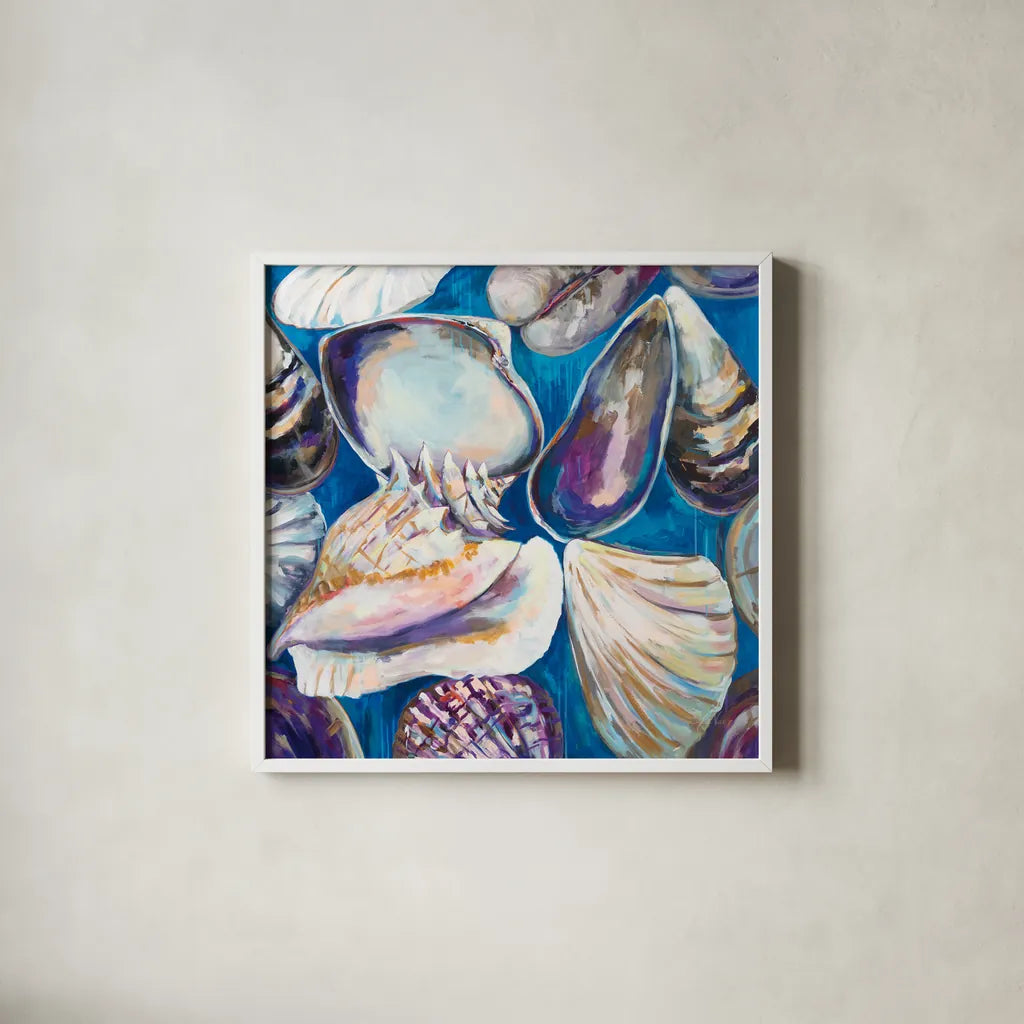 From the Beach by Jeanette Vertentes. Shown in a crisp white glass frame for a clean and minimalist style. Available as an archival giclee rolled canvas, fine art paper, or poster print. SKU 61462a.