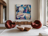 From the Beach by Jeanette Vertentes. Shown as extra-large giant wall art in a modern living room. Available as an archival giclee rolled canvas, fine art paper, or poster print. SKU 61462a.