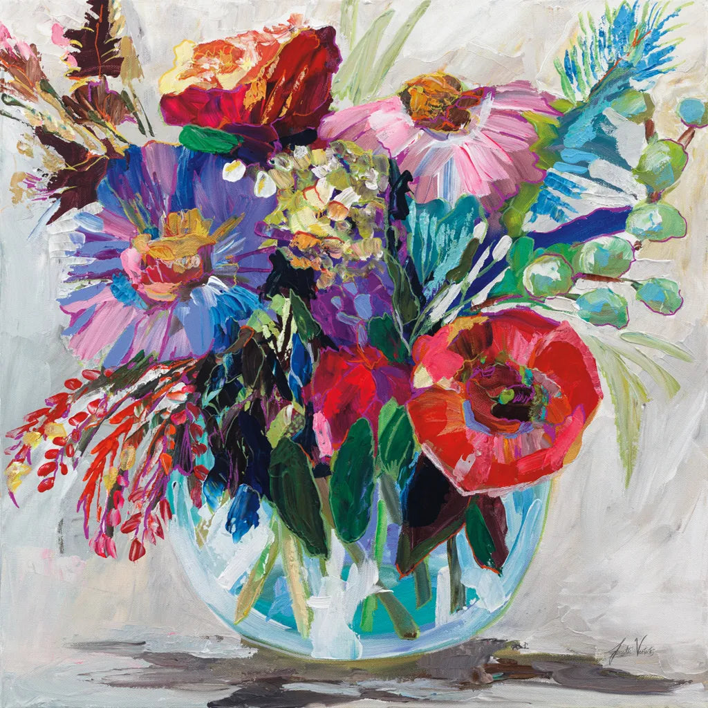 Garden Fiesta by Jeanette Vertentes. SKU 88394a. Archival Giclee Fine art print for wall decor.