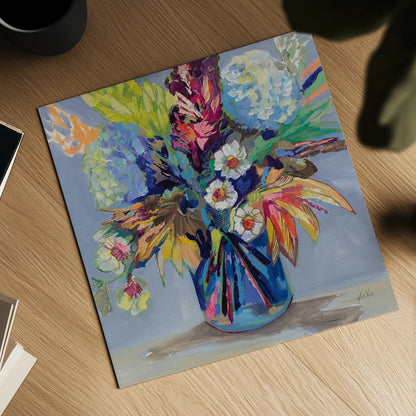 Garden Joy by Jeanette Vertentes. Shown as a detailed flat fine art print, highlighting archival giclee quality. Available as an archival giclee rolled canvas, fine art paper, or poster print. SKU 100307a.