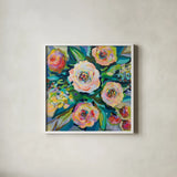 Garden View by Jeanette Vertentes. Shown in a crisp white glass frame for a clean and minimalist style. Available as an archival giclee rolled canvas, fine art paper, or poster print. SKU 54418a.