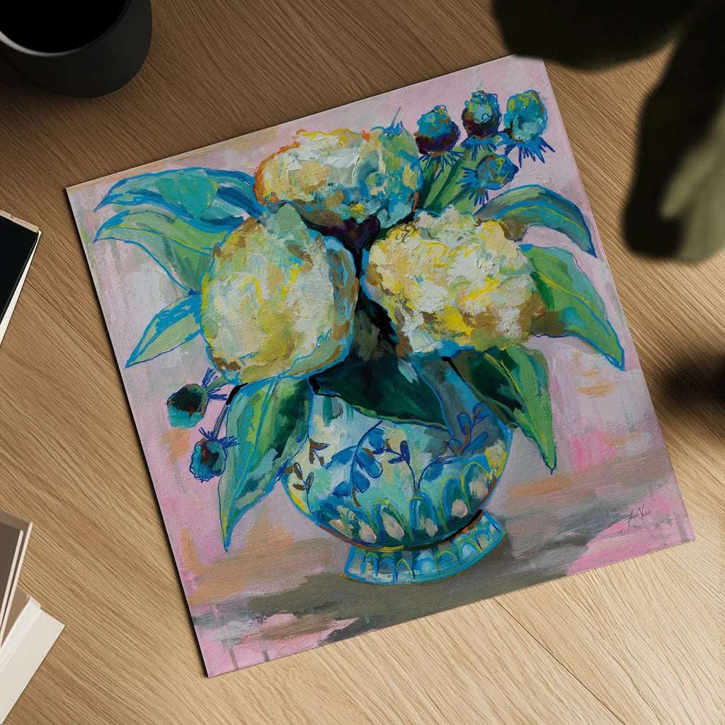 Ginger Jar I by Jeanette Vertentes. Shown as a detailed flat fine art print, highlighting archival giclee quality. Available as an archival giclee rolled canvas, fine art paper, or poster print. SKU 53237a.
