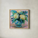 Ginger Jar I by Jeanette Vertentes. Shown in a natural wood glass frame for a timeless modern aesthetic. Available as an archival giclee rolled canvas, fine art paper, or poster print. SKU 53237a.