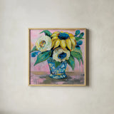 Ginger Jar II by Jeanette Vertentes. Shown in a natural wood glass frame for a timeless modern aesthetic. Available as an archival giclee rolled canvas, fine art paper, or poster print. SKU 53238a.