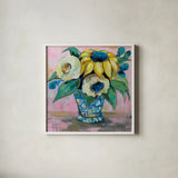 Ginger Jar II by Jeanette Vertentes. Shown in a crisp white glass frame for a clean and minimalist style. Available as an archival giclee rolled canvas, fine art paper, or poster print. SKU 53238a.