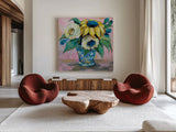 Ginger Jar II by Jeanette Vertentes. Shown as extra-large giant wall art in a modern living room. Available as an archival giclee rolled canvas, fine art paper, or poster print. SKU 53238a.