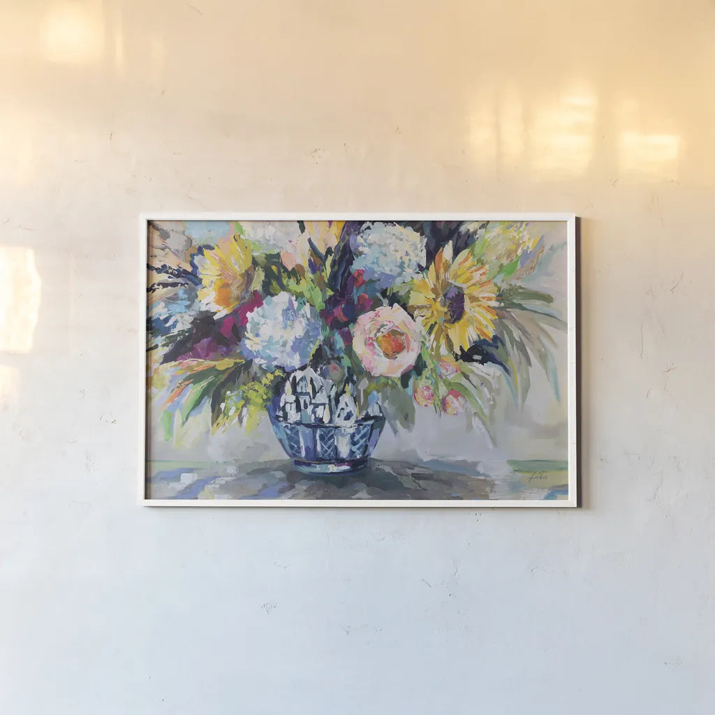 Ginger Pop by Jeanette Vertentes. shown as a paper print in a white frame. Available as a archival giclee rolled canvas, fine art paper, or poster print. SKU 93139i.