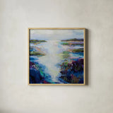 Glisten by Jeanette Vertentes. Shown in a natural wood glass frame for a timeless modern aesthetic. Available as an archival giclee rolled canvas, fine art paper, or poster print. SKU 103176a.