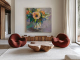 Glow by Jeanette Vertentes. Shown as extra-large giant wall art in a modern living room. Available as an archival giclee rolled canvas, fine art paper, or poster print. SKU 49140a.
