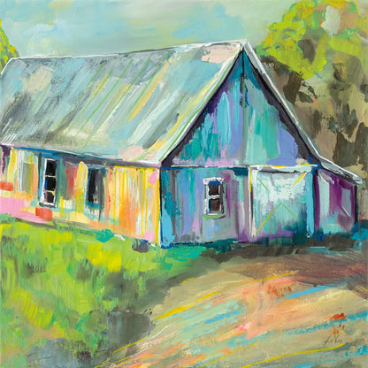 Going to the Country I by Jeanette Vertentes. SKU 53190a. Archival Giclee Fine art print for wall decor.