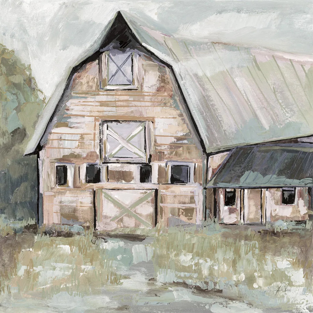 Going to the Country II Neutral by Jeanette Vertentes. SKU 53452a. Archival Giclee Fine art print for wall decor.