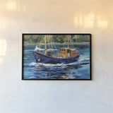 Heading to the Show by Jeanette Vertentes. shown as a paper print in a black flame. Available as a archival giclee rolled canvas, fine art paper, or poster print. SKU 83412i.