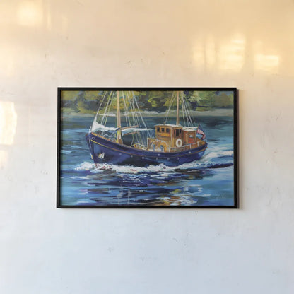 Heading to the Show by Jeanette Vertentes. shown as a paper print in a black flame. Available as a archival giclee rolled canvas, fine art paper, or poster print. SKU 83412i.