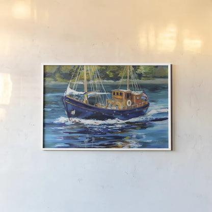 Heading to the Show by Jeanette Vertentes. shown as a paper print in a white frame. Available as a archival giclee rolled canvas, fine art paper, or poster print. SKU 83412i.