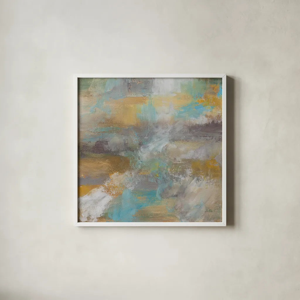 Heaven by Jeanette Vertentes. Shown in a crisp white glass frame for a clean and minimalist style. Available as an archival giclee rolled canvas, fine art paper, or poster print. SKU 55482a.