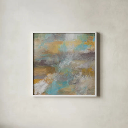 Heaven by Jeanette Vertentes. Shown in a crisp white glass frame for a clean and minimalist style. Available as an archival giclee rolled canvas, fine art paper, or poster print. SKU 55482a.