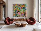 High Spirits by Jeanette Vertentes. Shown as extra-large giant wall art in a modern living room. Available as an archival giclee rolled canvas, fine art paper, or poster print. SKU 55477a.