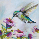 Hummingbird II Florals by Jeanette Vertentes. SKU 63689a. Archival Giclee Fine art print for wall decor.