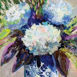 Hydrangea Chinoiserie II by Jeanette Vertentes. SKU 84312a. Archival Giclee Fine art print for wall decor.
