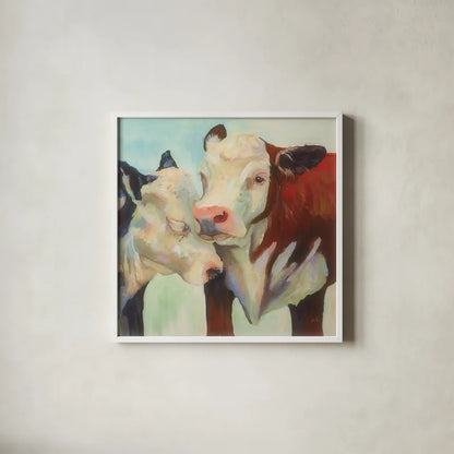 In Love by Jeanette Vertentes. Shown in a crisp white glass frame for a clean and minimalist style. Available as an archival giclee rolled canvas, fine art paper, or poster print. SKU 49135a.