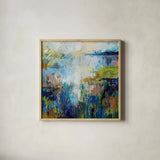 Journey by Jeanette Vertentes. Shown in a natural wood glass frame for a timeless modern aesthetic. Available as an archival giclee rolled canvas, fine art paper, or poster print. SKU 83802a.