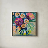 Jubilant by Jeanette Vertentes. Shown in a sleek black glass frame for a contemporary gallery look. Available as an archival giclee rolled canvas, fine art paper, or poster print. SKU 101650a.