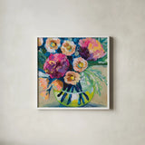 Jubilant by Jeanette Vertentes. Shown in a crisp white glass frame for a clean and minimalist style. Available as an archival giclee rolled canvas, fine art paper, or poster print. SKU 101650a.