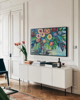 Key West Crop by Jeanette Vertentes. shown as a framed stretched canvas in a living room above a console. Available as a archival giclee rolled canvas, fine art paper, or poster print. SKU 54406i.