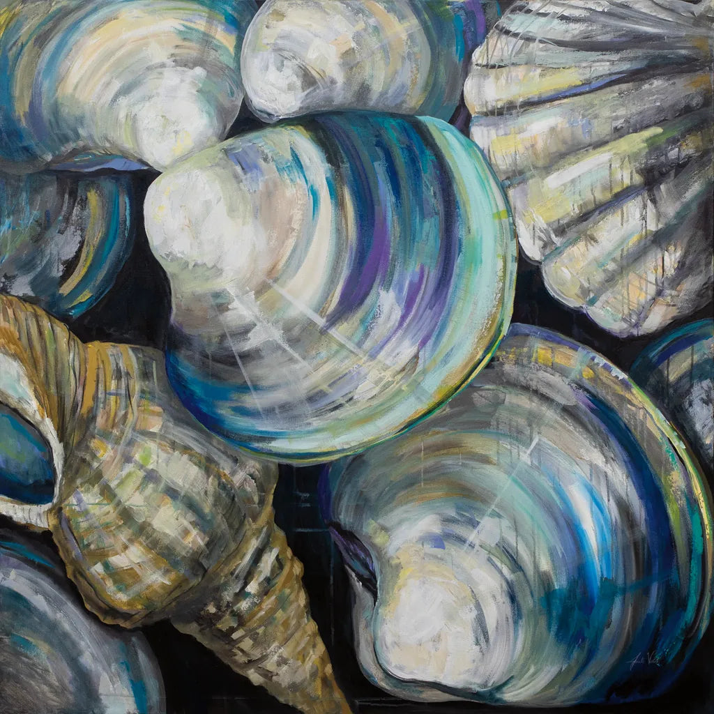 Key West Shells by Jeanette Vertentes. SKU 55495a. Archival Giclee Fine art print for wall decor.