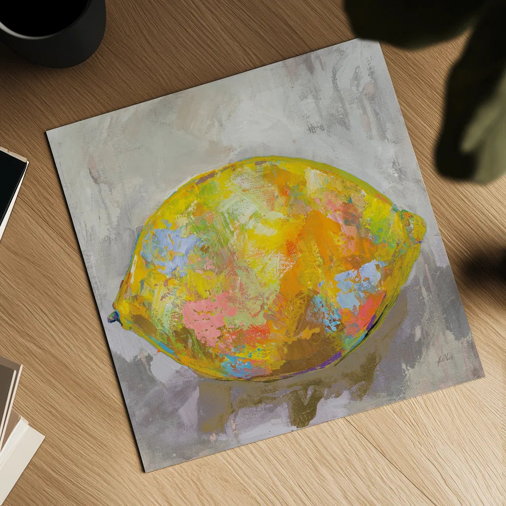 Lemon Neutral by Jeanette Vertentes. Shown as a detailed flat fine art print, highlighting archival giclee quality. Available as an archival giclee rolled canvas, fine art paper, or poster print. SKU 58939a.