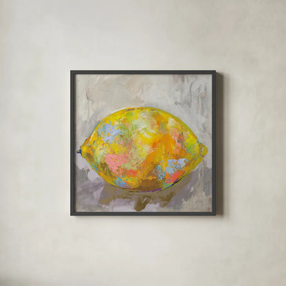 Lemon Neutral by Jeanette Vertentes. Shown in a sleek black glass frame for a contemporary gallery look. Available as an archival giclee rolled canvas, fine art paper, or poster print. SKU 58939a.