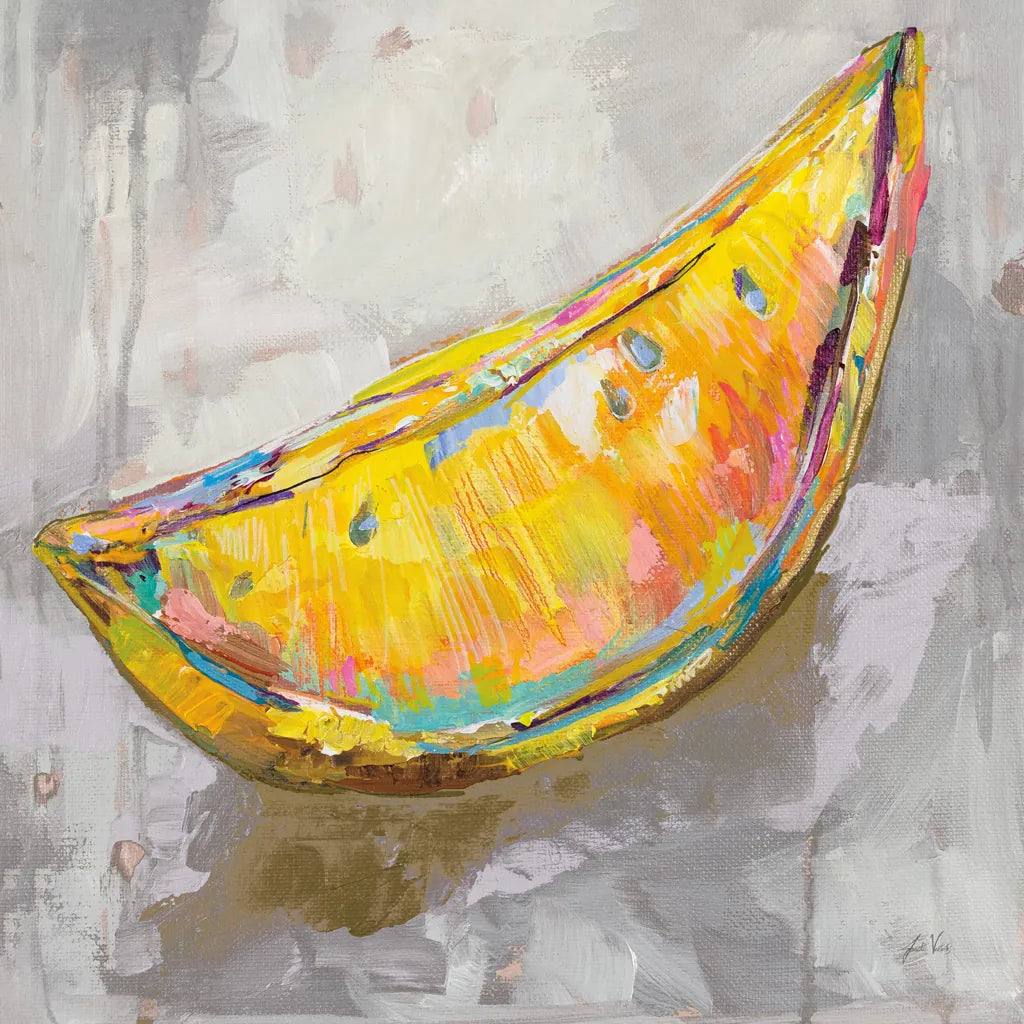 Lemon Wedge Neutral by Jeanette Vertentes. SKU 58940a. Archival Giclee Fine art print for wall decor.