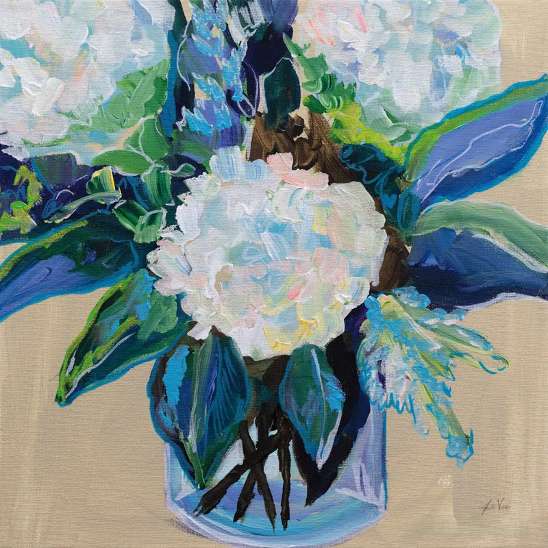 Light Hearted Bouquet by Jeanette Vertentes. SKU 95744a. Archival Giclee Fine art print for wall decor.