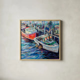 Lil Bit by Jeanette Vertentes. Shown in a natural wood glass frame for a timeless modern aesthetic. Available as an archival giclee rolled canvas, fine art paper, or poster print. SKU 85811a.