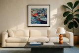 Lil Bit by Jeanette Vertentes. Displayed in a glass frame with matte in a clean modern living room. Available as an archival giclee rolled canvas, fine art paper, or poster print. SKU 85811a.