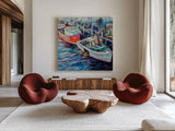 Lil Bit by Jeanette Vertentes. Shown as extra-large giant wall art in a modern living room. Available as an archival giclee rolled canvas, fine art paper, or poster print. SKU 85811a.