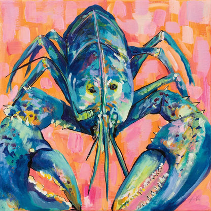 Lilly Lobster I by Jeanette Vertentes. SKU 55176a. Archival Giclee Fine art print for wall decor.