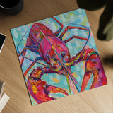 Lilly Lobster III by Jeanette Vertentes. Shown as a detailed flat fine art print, highlighting archival giclee quality. Available as an archival giclee rolled canvas, fine art paper, or poster print. SKU 55178a.