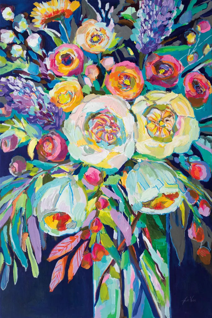 Lilys Bouquet by Jeanette Vertentes. SKU 54409h. Archival Giclee Fine art print for wall decor.