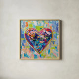Love After Heartbreak v2 by Jeanette Vertentes. Shown in a natural wood glass frame for a timeless modern aesthetic. Available as an archival giclee rolled canvas, fine art paper, or poster print. SKU 89193a.