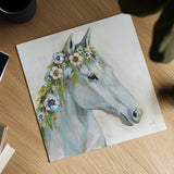 Lovely I Blue Flowers by Jeanette Vertentes. Shown as a detailed flat fine art print, highlighting archival giclee quality. Available as an archival giclee rolled canvas, fine art paper, or poster print. SKU 68932a.
