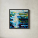 Luminescence by Jeanette Vertentes. Shown in a sleek black glass frame for a contemporary gallery look. Available as an archival giclee rolled canvas, fine art paper, or poster print. SKU 71514a.