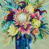 Marias Bouquet Sage by Jeanette Vertentes. SKU 79074a. Archival Giclee Fine art print for wall decor.