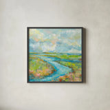 Marsh by Jeanette Vertentes. Shown in a sleek black glass frame for a contemporary gallery look. Available as an archival giclee rolled canvas, fine art paper, or poster print. SKU 53171a.